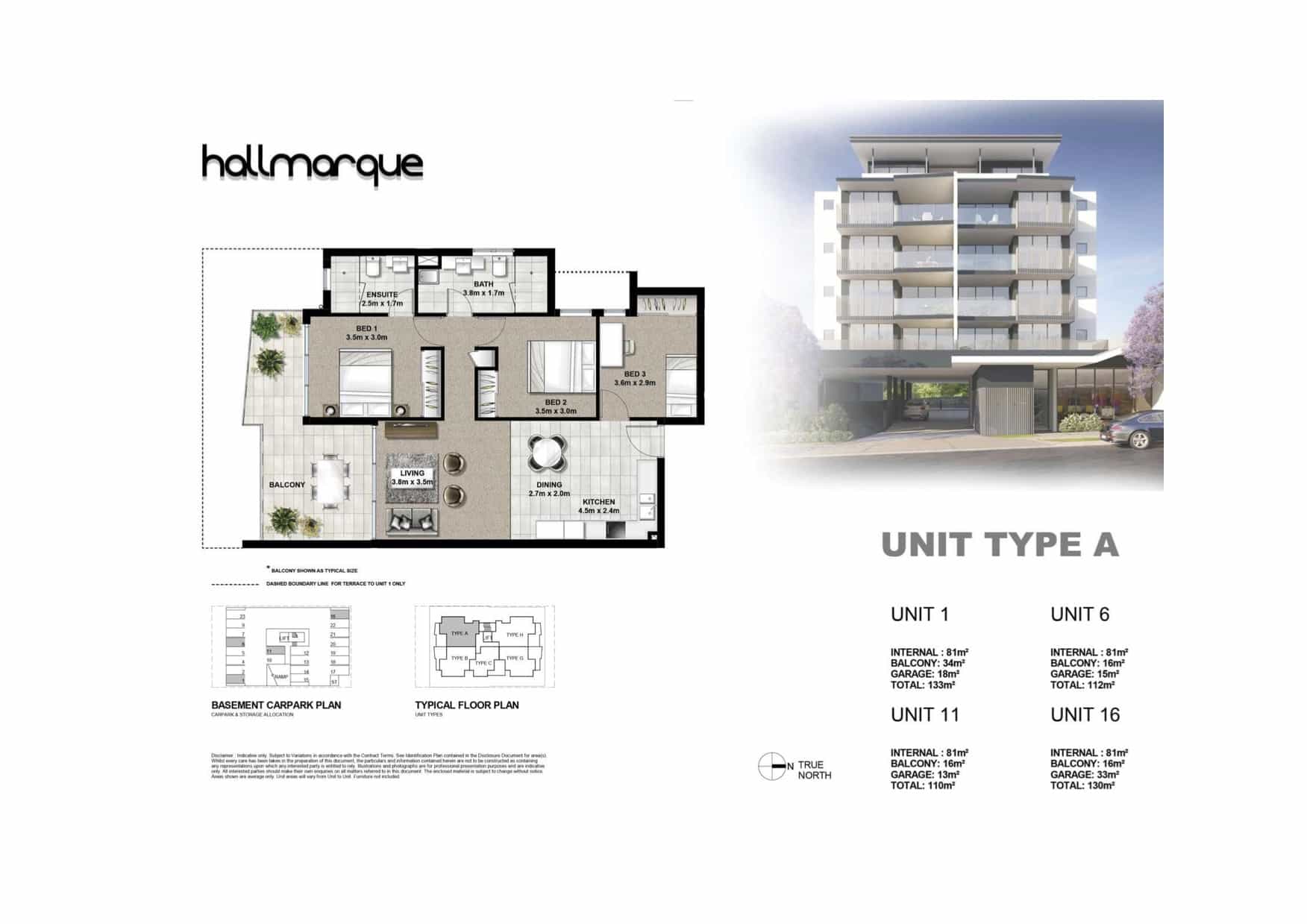 Hallmarque 3 Bedroom Apartment Brisbane . Bed 3 can be office