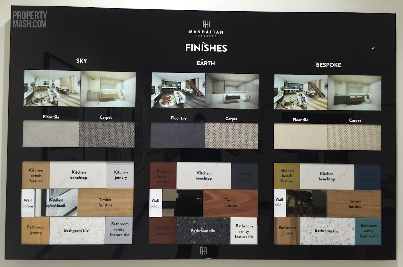 Interior finish options at Manhattan Terraces West End