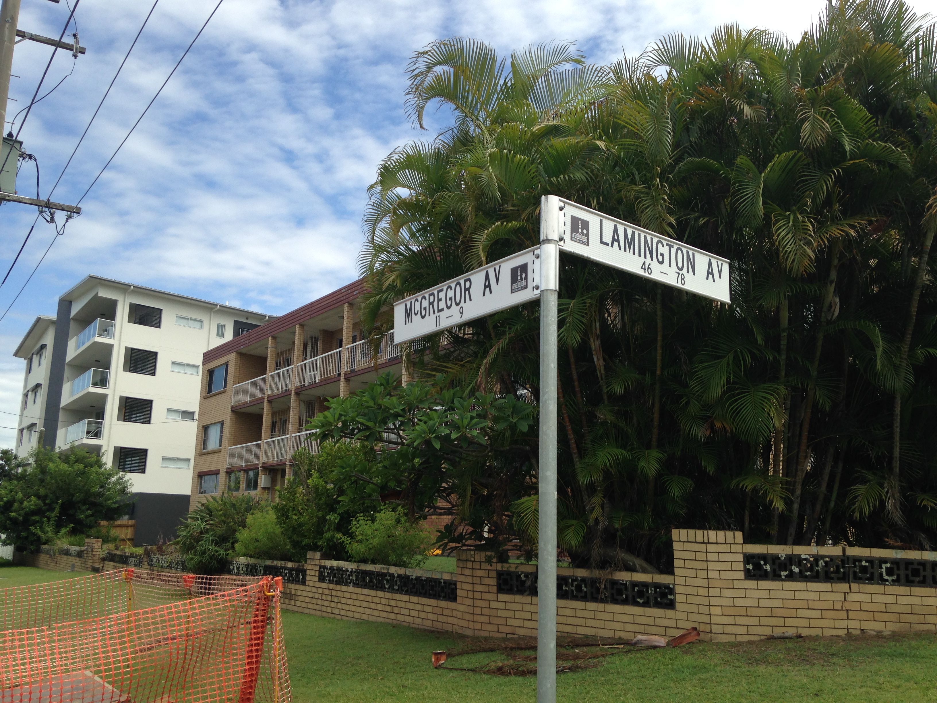 The corner of McGregor Avenue and Lamington Avenue in Lutwyche