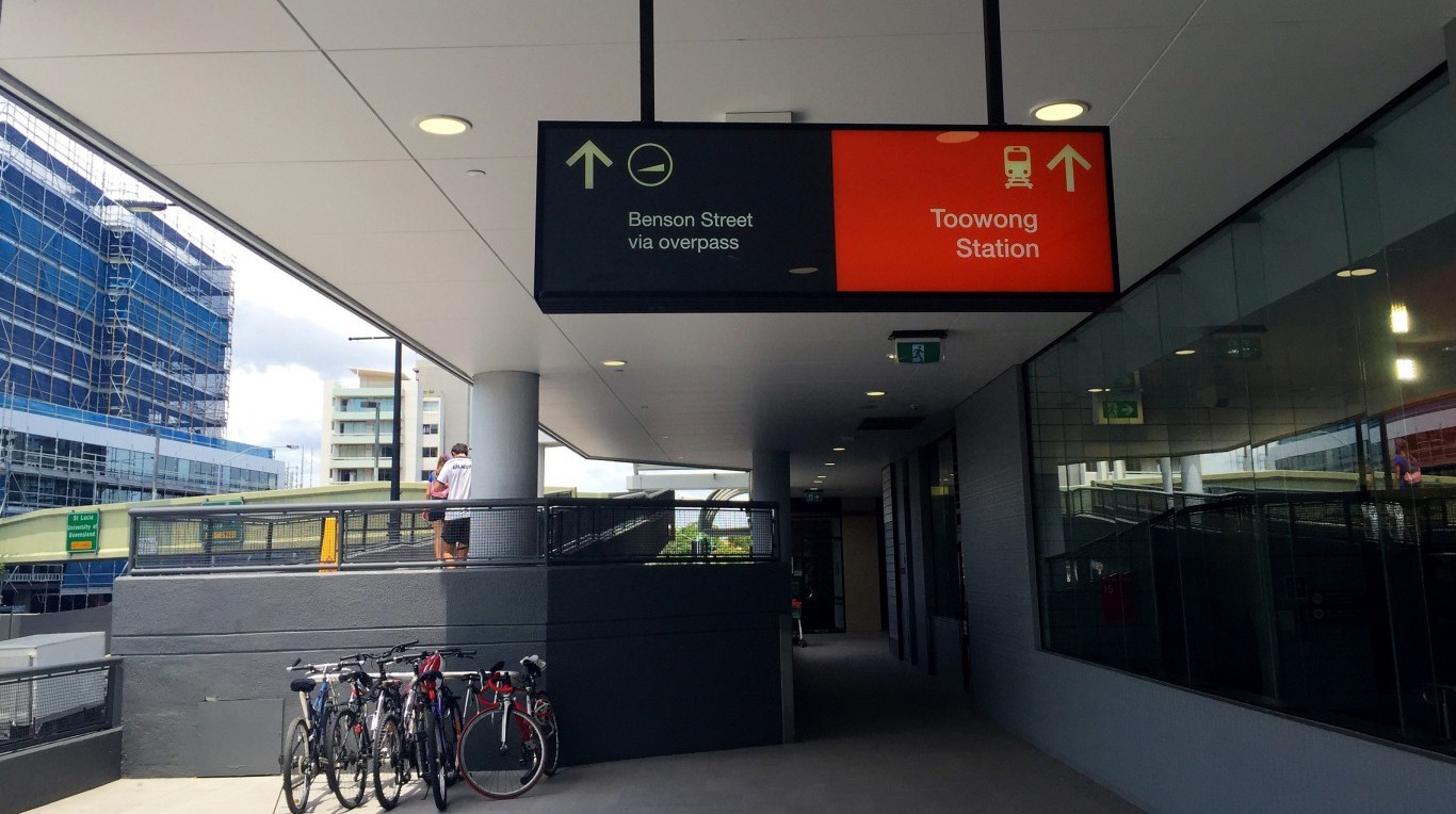You can catch the train from Toowong Village.
