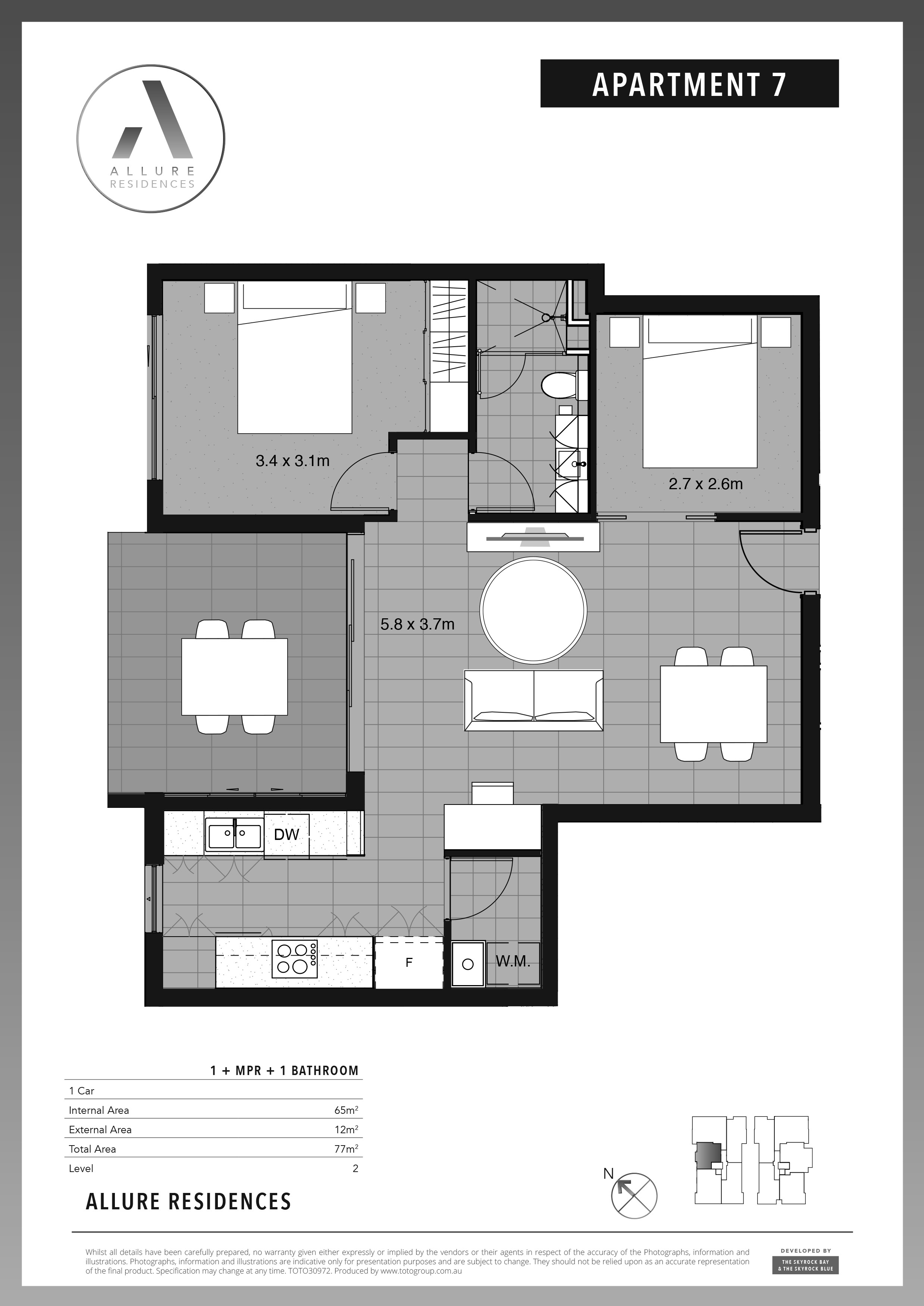 Allure - typical-1mpr-bedroom-floorplan