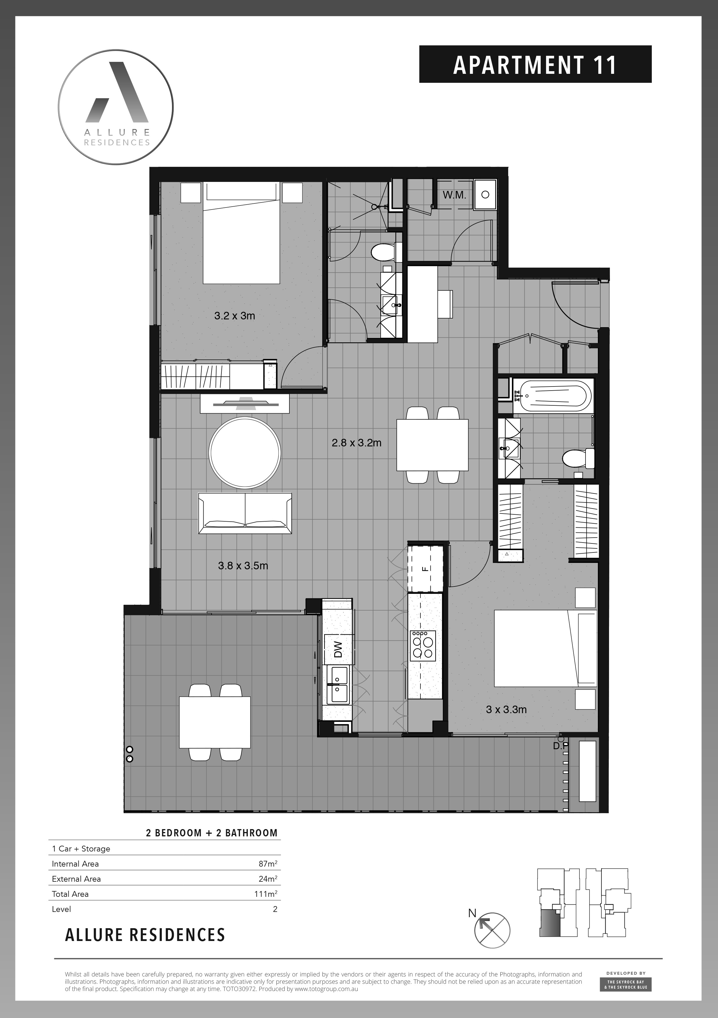 Allure - typical-2-bedroom-floorplan