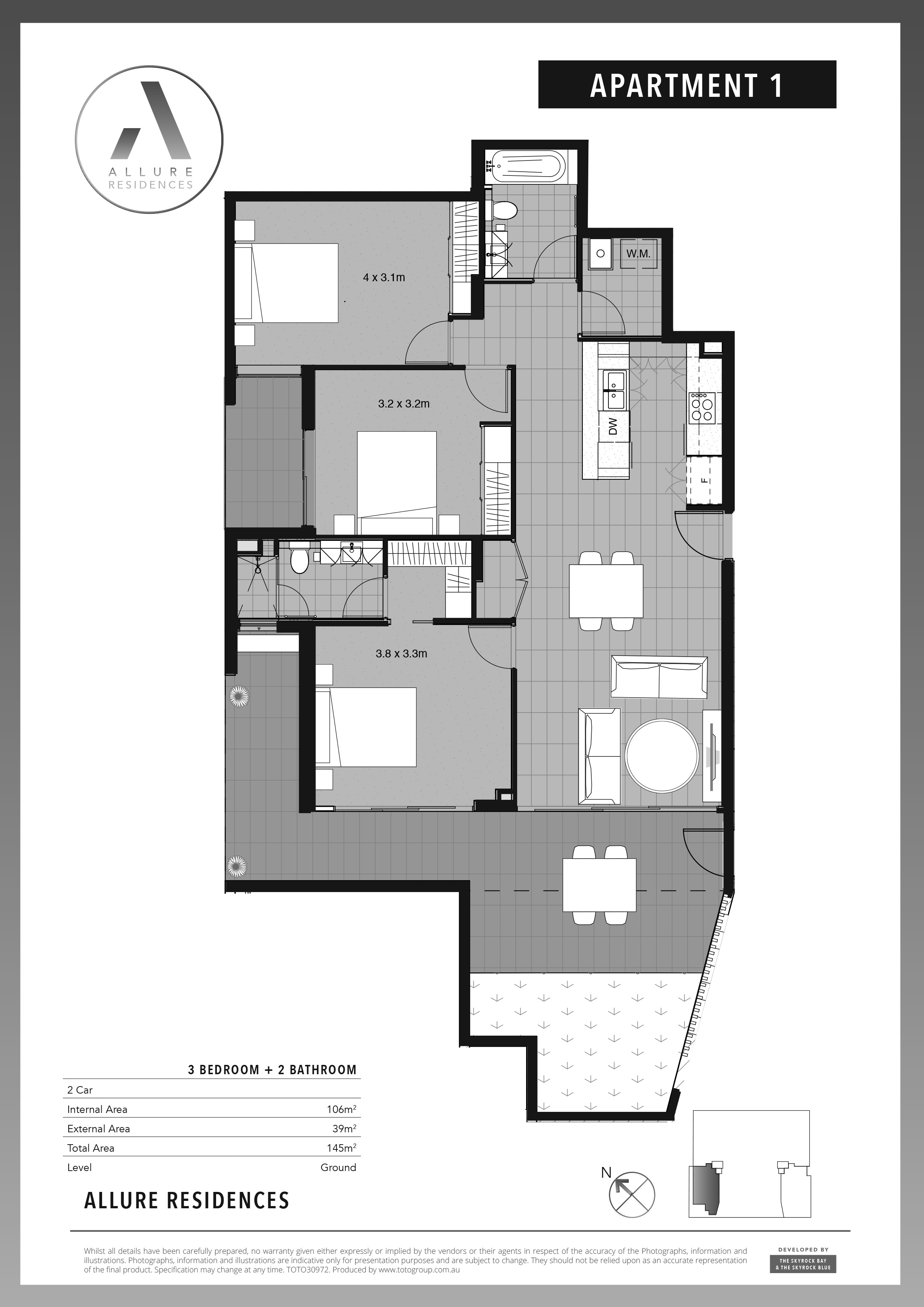 Allure - typical-3-bedroom-floorplan