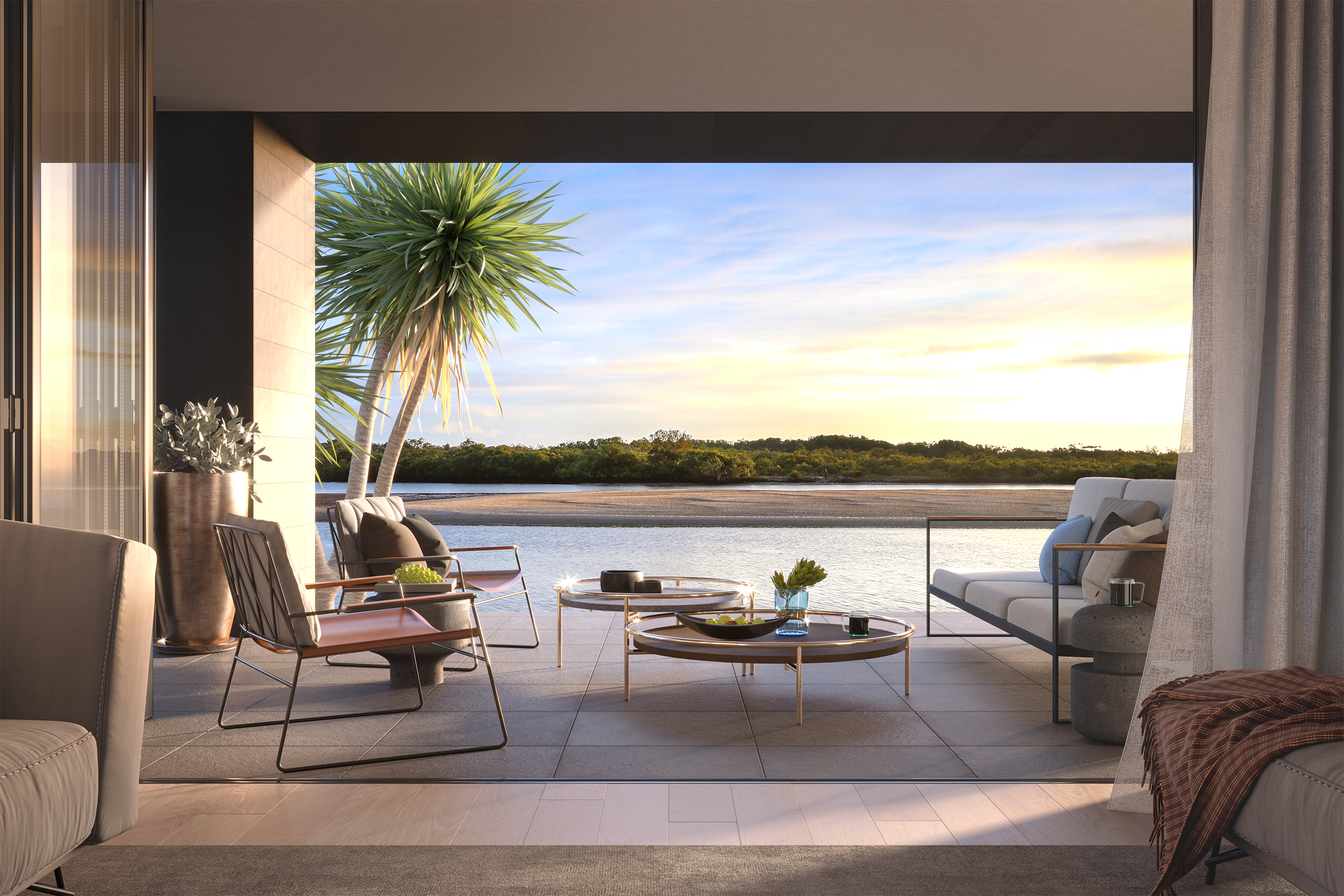 Avalon Ground Terrace Residence Living Area (render supplied by Mosaic Group)