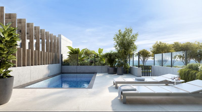 31BB Beachhouse terrace and private pool