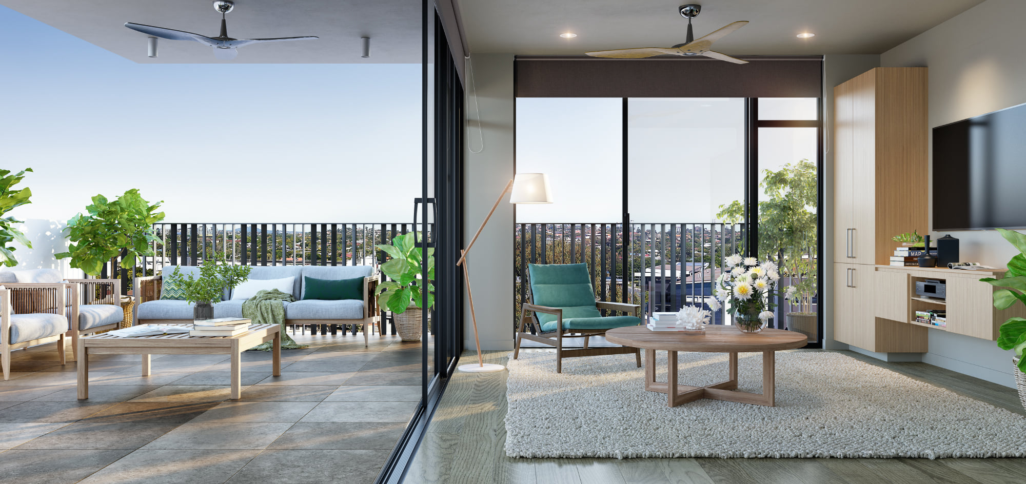 Alondra Residences Living Room and Balcony
