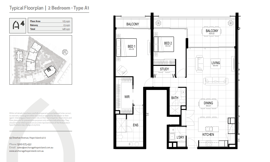 Anchorage Hope Island Example Floor Plans Type A1