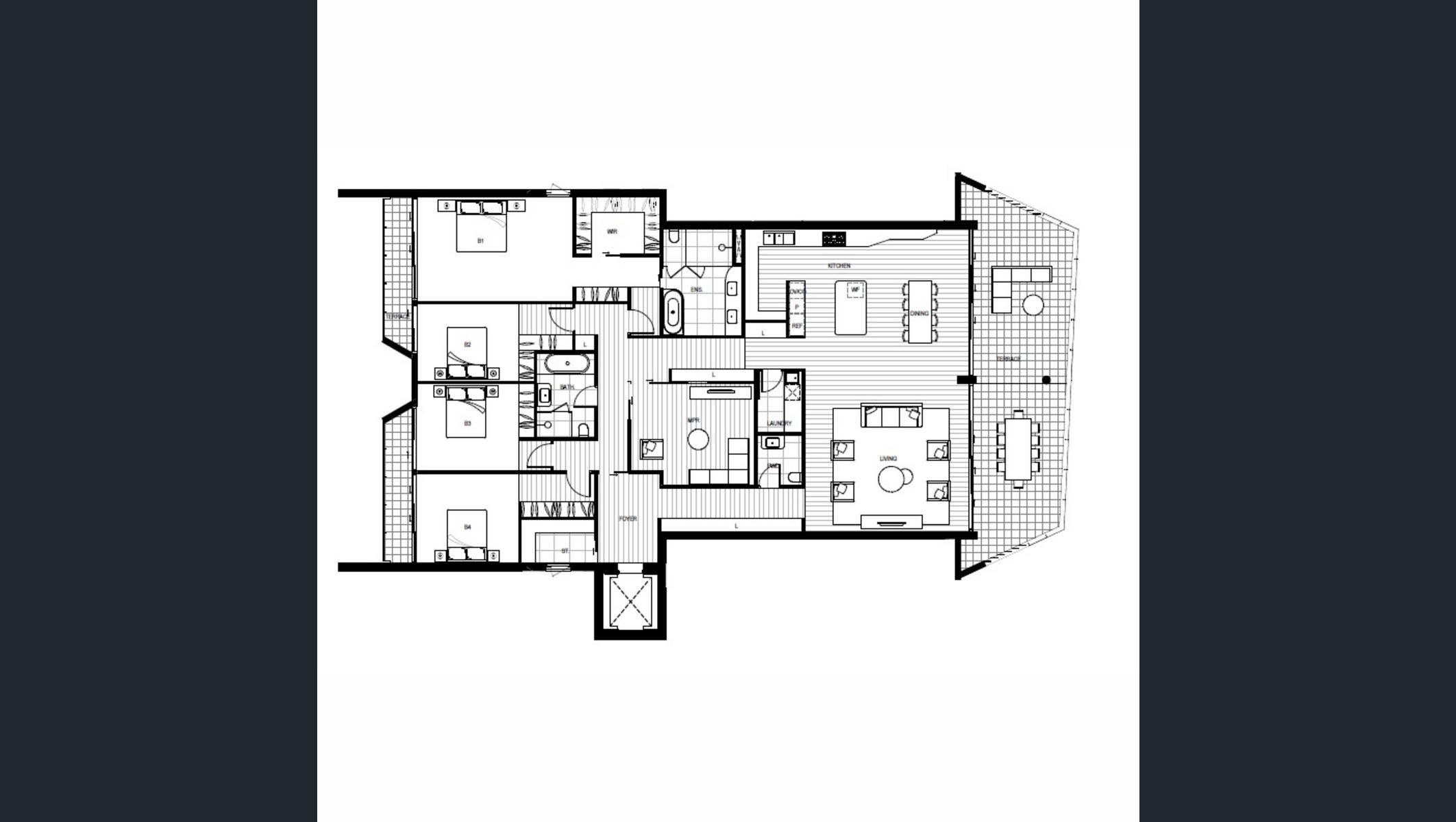 Barca Bulimba 4 Bedroom Apartment Floorplan