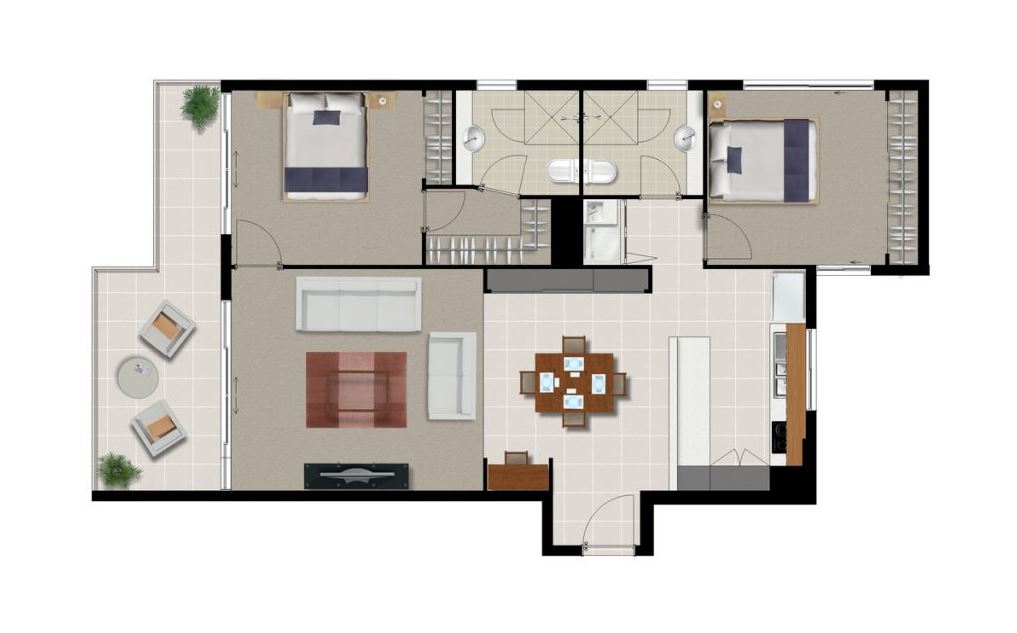 Brightwater Apartments Floor Plan Type D