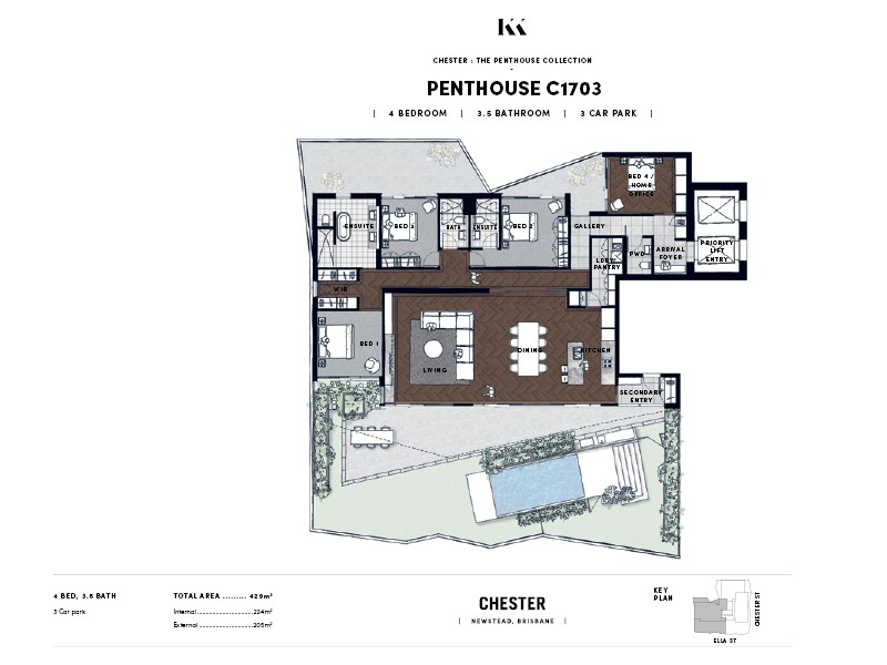 Chester & Ella apartments Penthouse floor plans