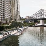 Proposed designs for the Eagle Street waterfront area (artist impressions)