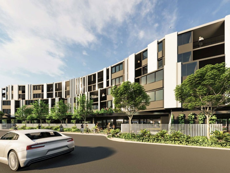 Ferny Grove Train Station TOD residential development. Render by Honeycombe Property Group.
