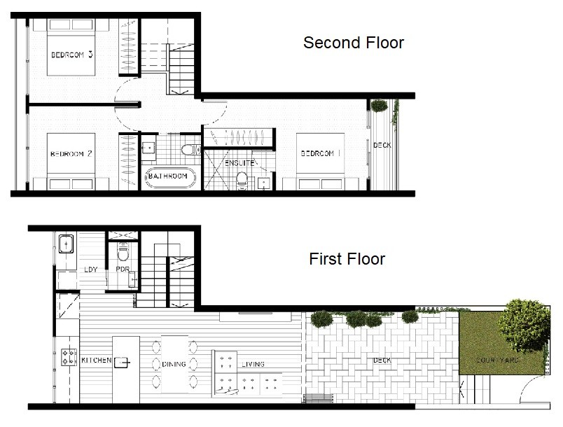 Floor Plans for Townhouse #8 at Everton Peak
