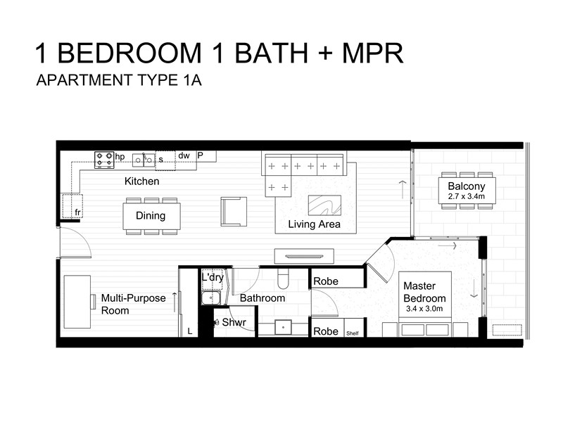 Hanlon Park Residences floor plan 1A
