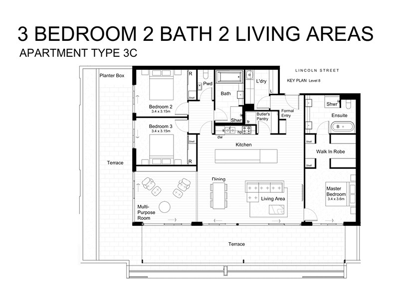 Hanlon Park Residences floor plan 3C (penthouses)