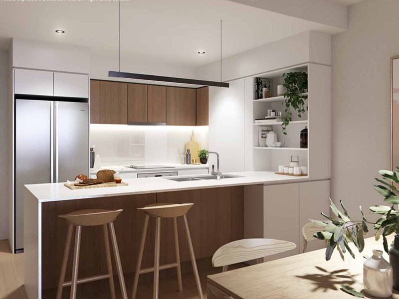 Hanlon Park Residences kitchen, light colour scheme