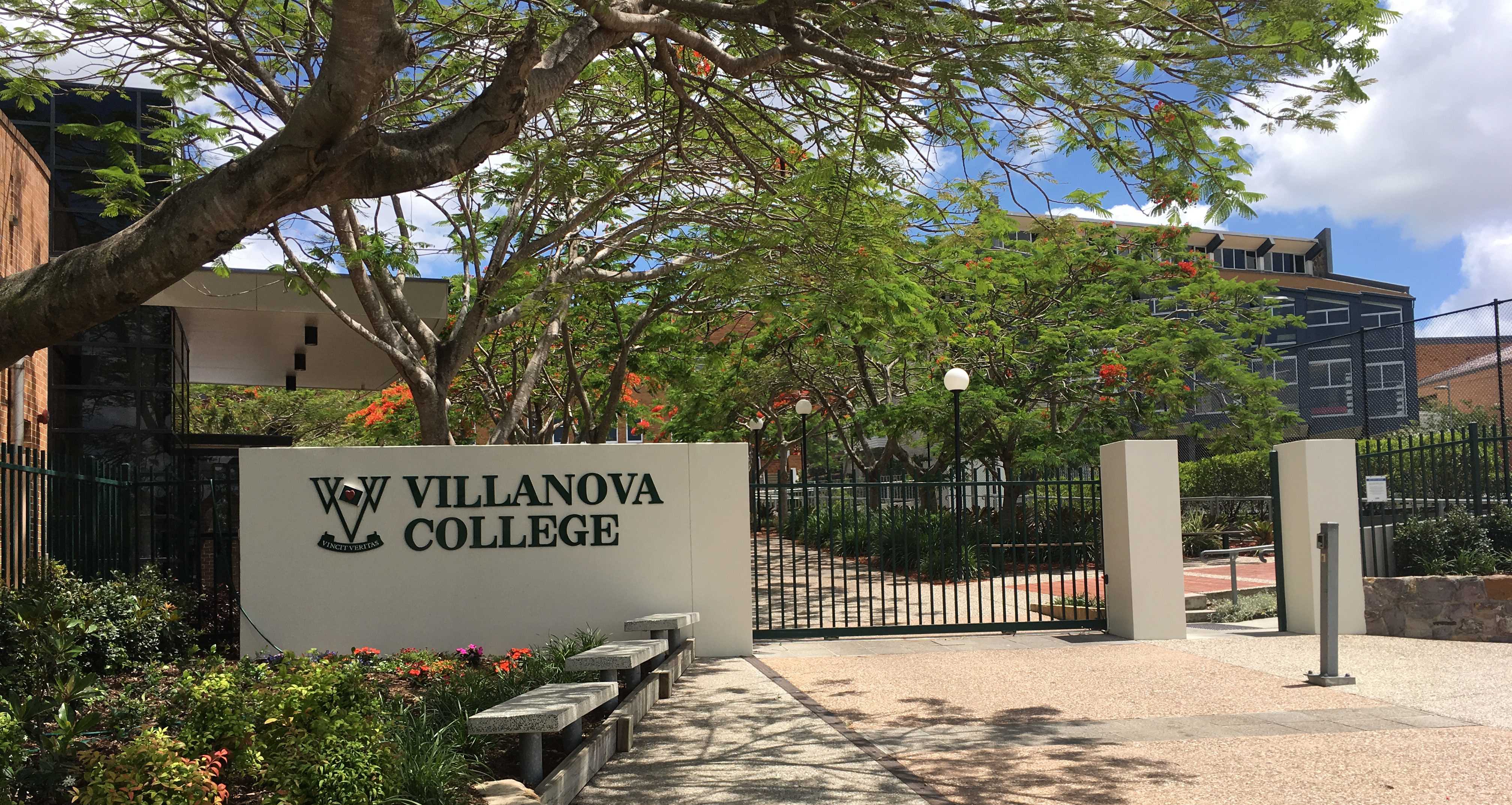 The entrance to Villanova College, a short walk from Maasra.