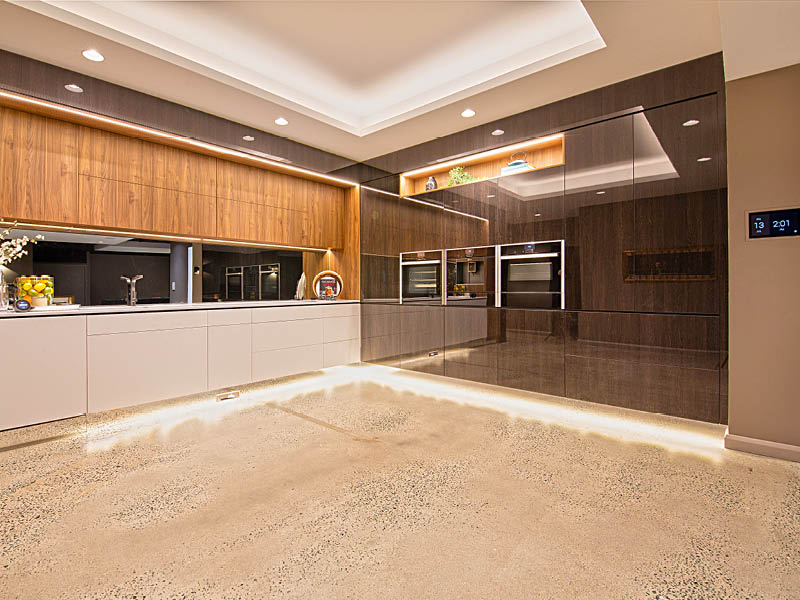 Kitchen with home automation in the Digital Residence Space Brisbane