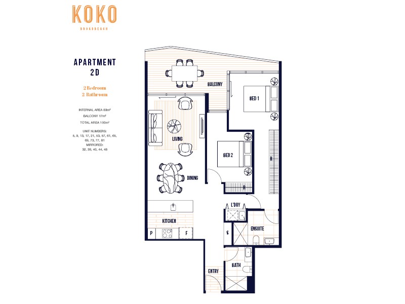 Koko Broadbeach. Floor plan 2D