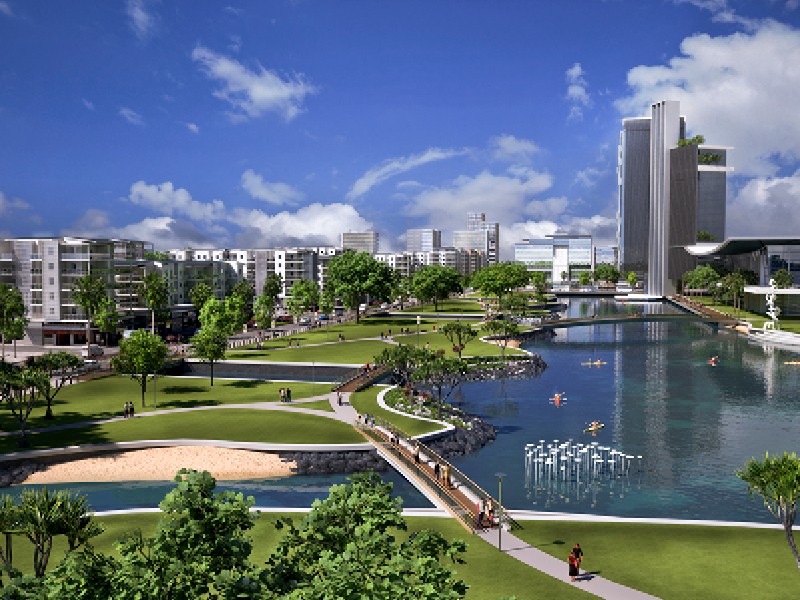 Maroochydore City Centre parks. Render by SunCentral.