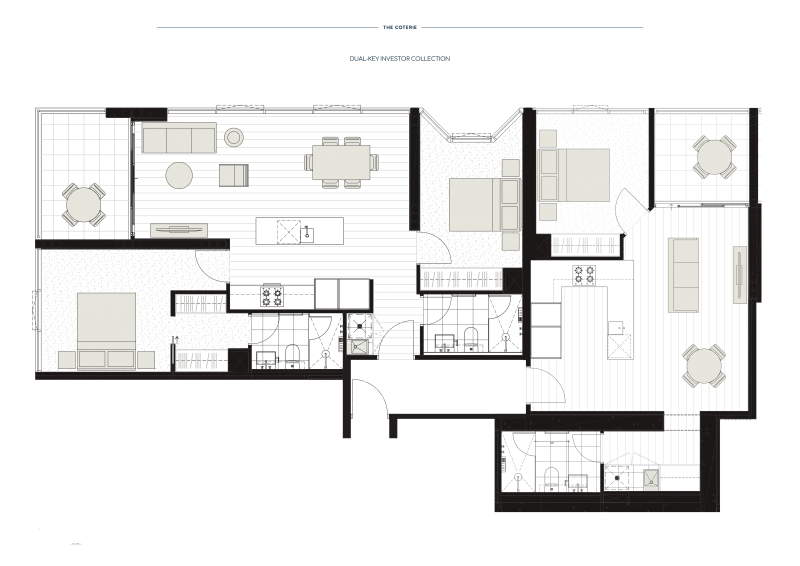 The Coterie dual-key apartment floor plan