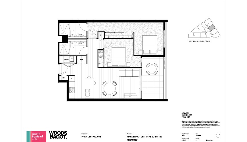 Park Central One Floor Plan 2L (mirrored)
