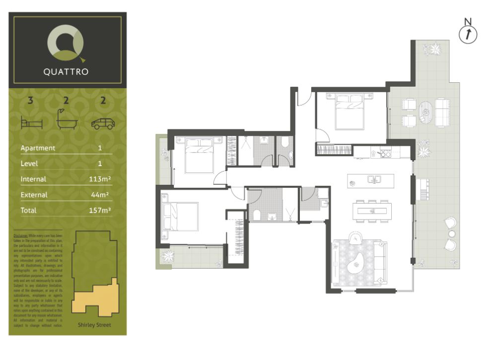 Quattro Floor Plan Level 1 Apartment 1