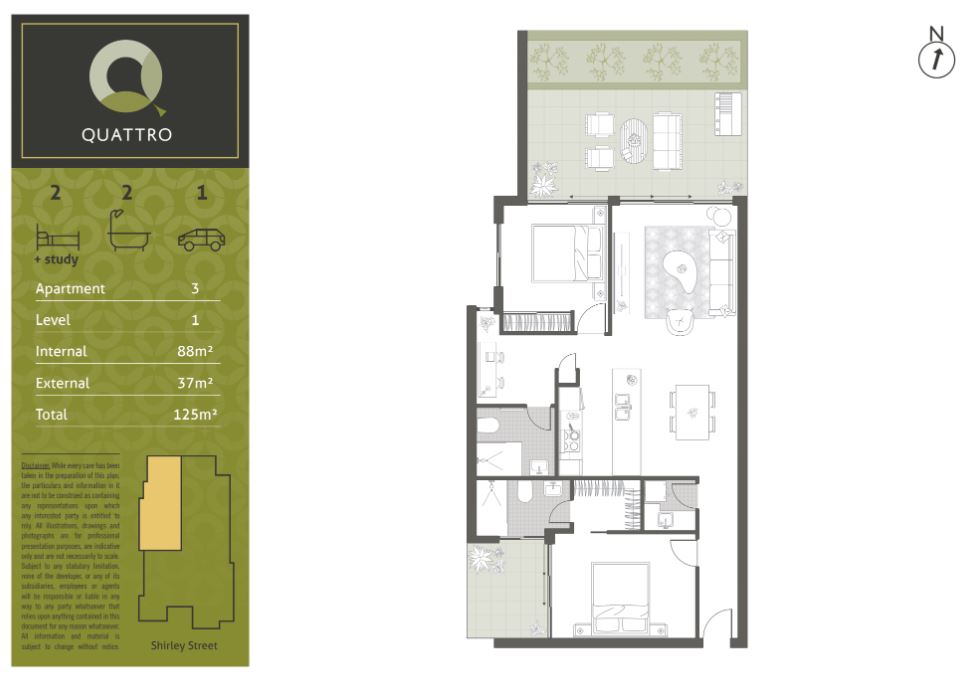 Quattro Floor Plan Level 1 Apartment 3