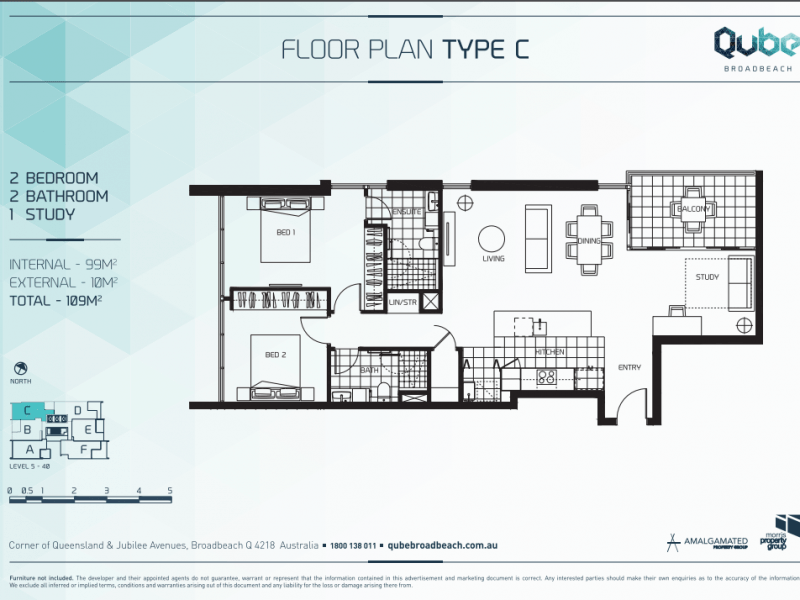 Qube Broadbeach Floor Plans Type C