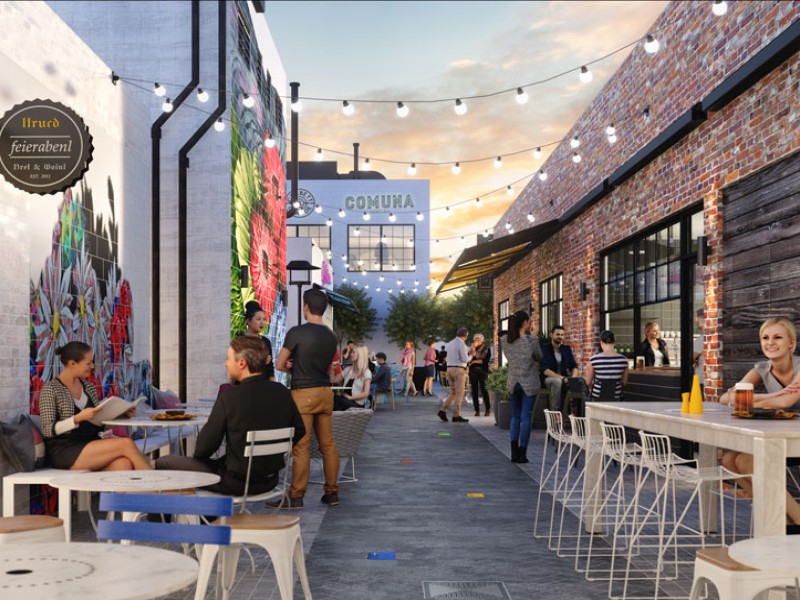 Render of Laneway Dining Precinct Everton Park