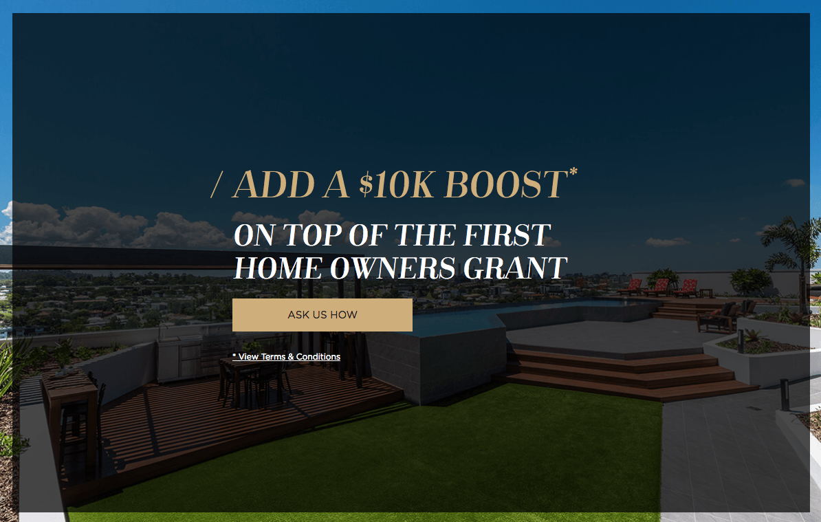 Add a $10k developers grant to the $20k First Home Buyers grant