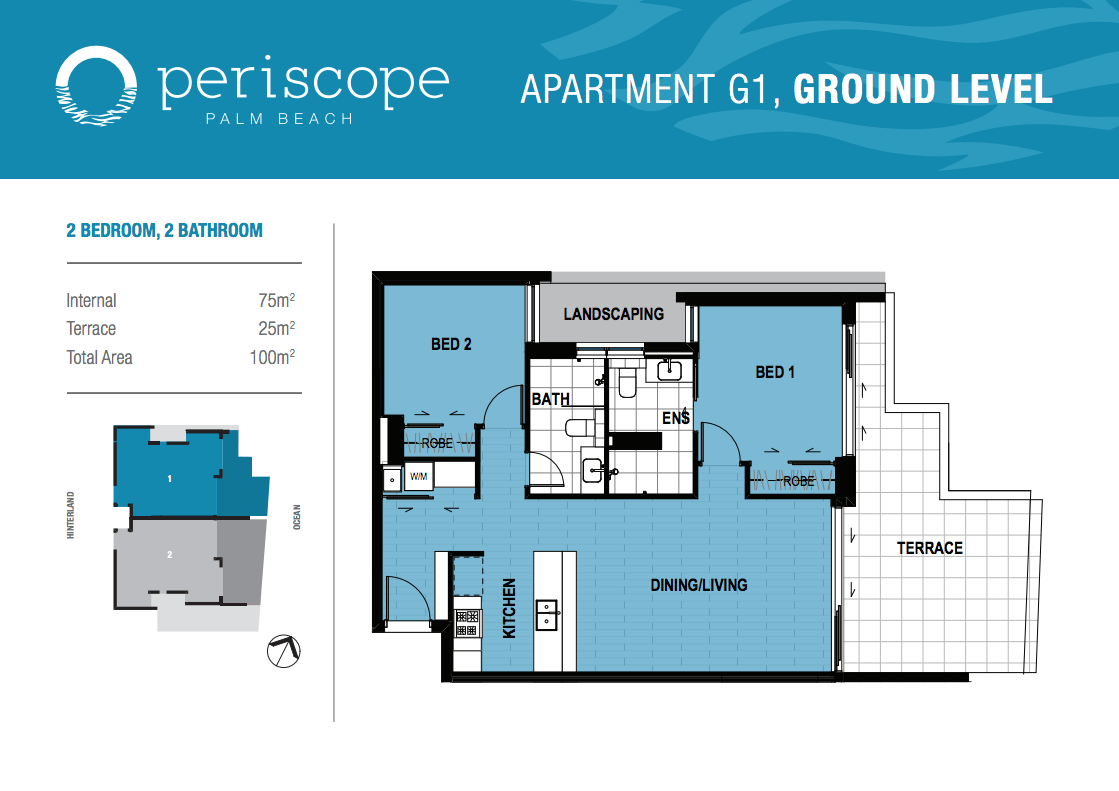 Floor Plans for Apartment 1 on the Ground Floor