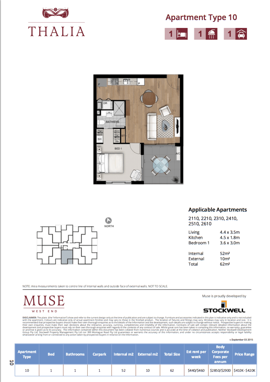 The one bedroom design at Muse in West End is well thought out.