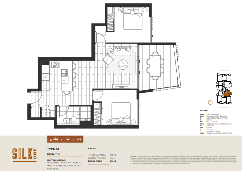 Silk One Floor Plans Type A1 (supplied by developer)