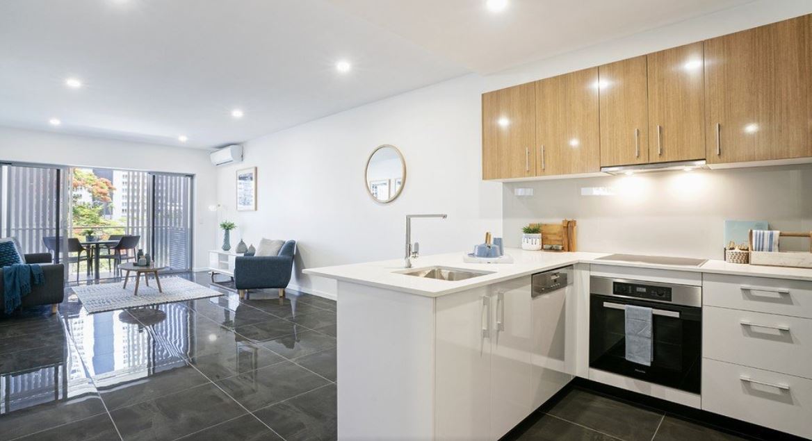 Tarcoola River Residences Kitchen and Living Area