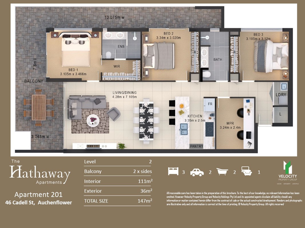 The Hathaway Apartment 201 floor plan