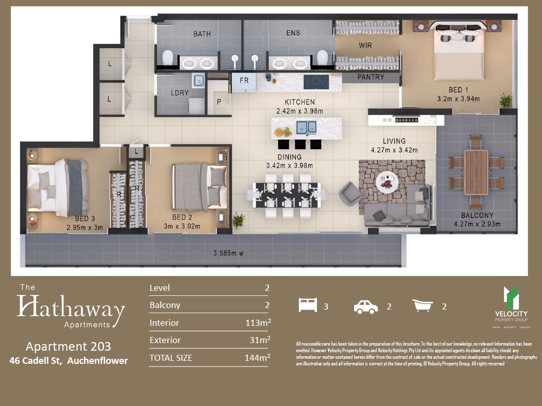 The Hathaway Apartment 203 floor plan