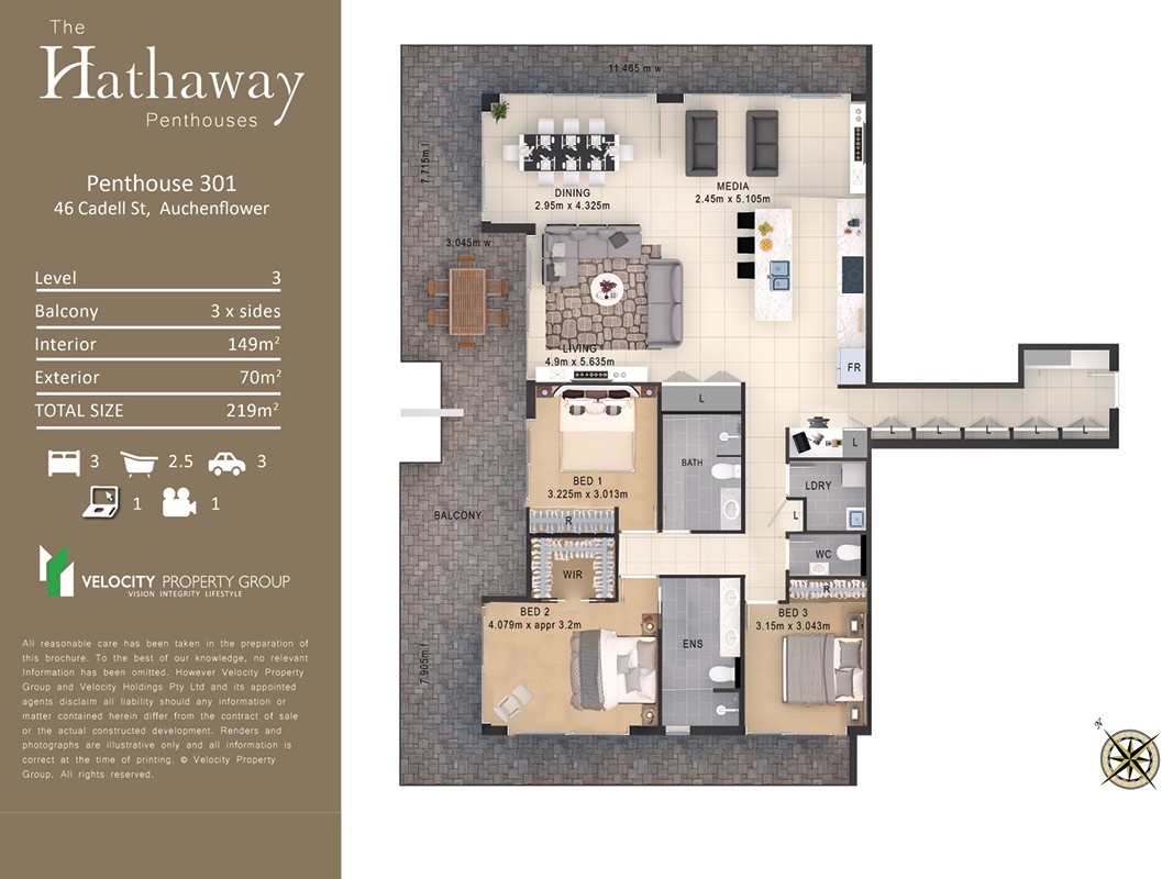 The Hathaway Penthouse 301 floor plan