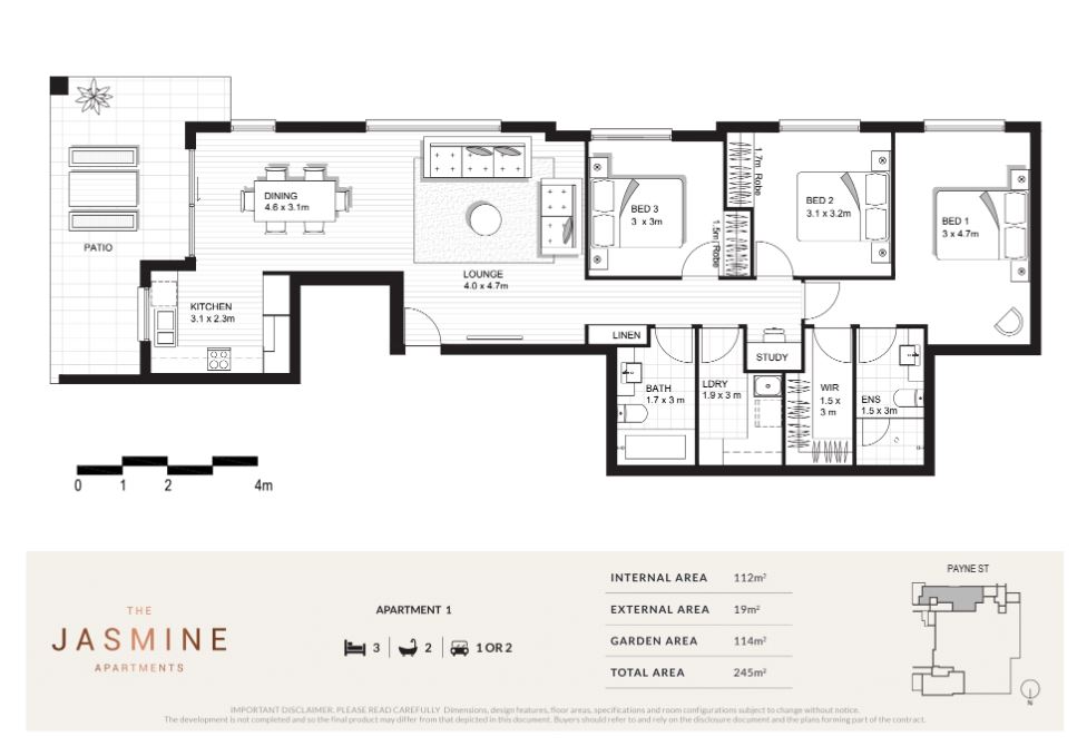 The Jasmine Floor Plan Apartment 1