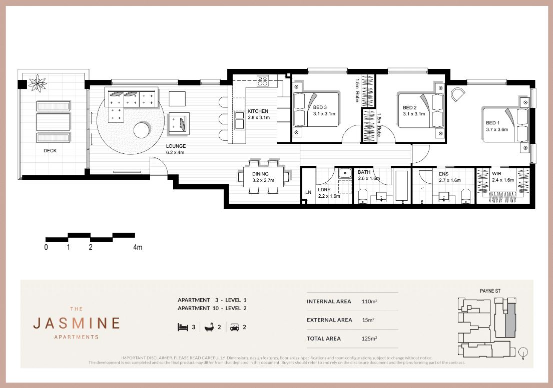 The Jasmine Floor Plan Apartments 3 and 10