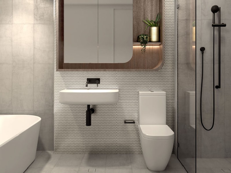 The Standard apartments bathroom (Image by ARIA Property Group)