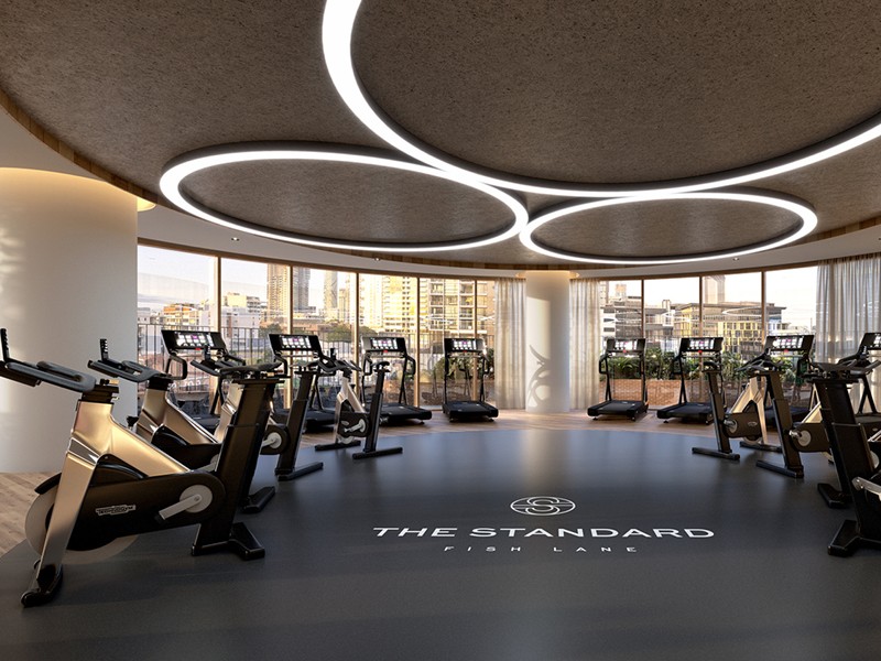 The Standard apartments cardio gym (Image by ARIA Property Group)