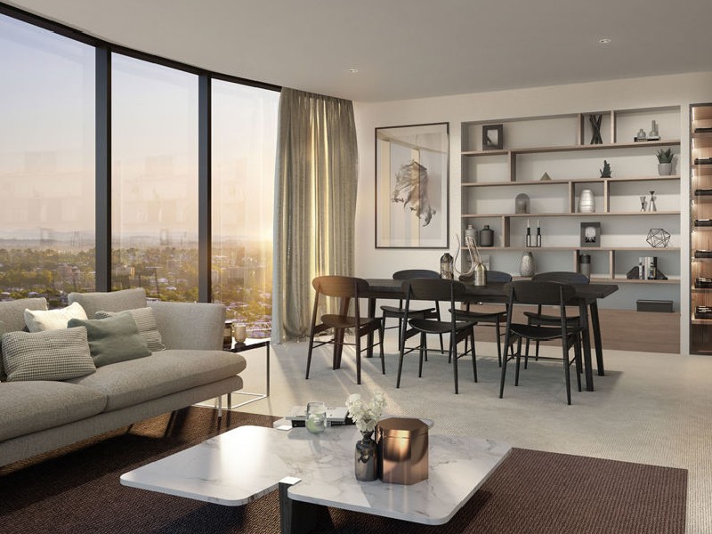 The Standard apartments living room (Image by ARIA Property Group)