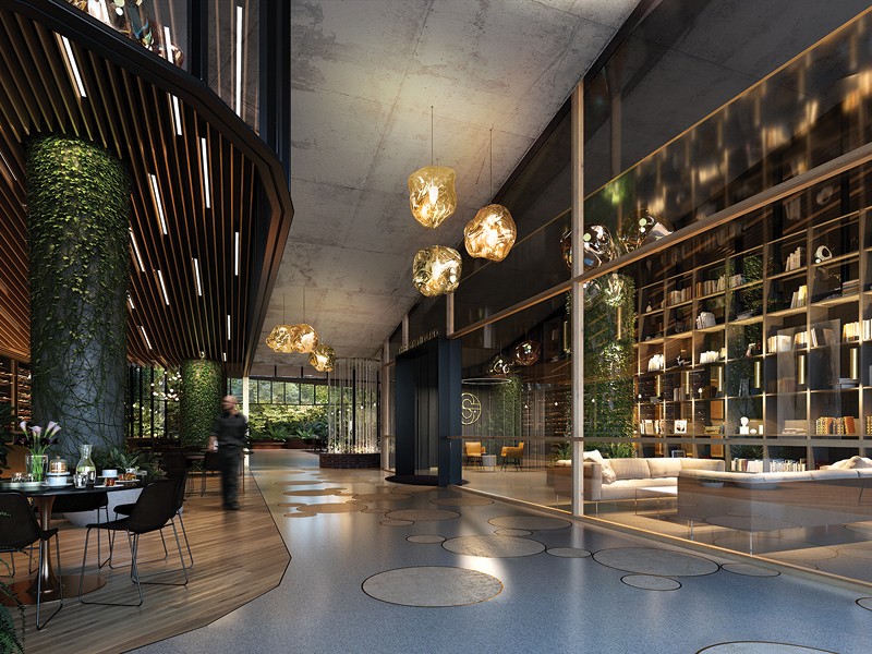 The Standard apartments lobby (Image by ARIA Property Group)