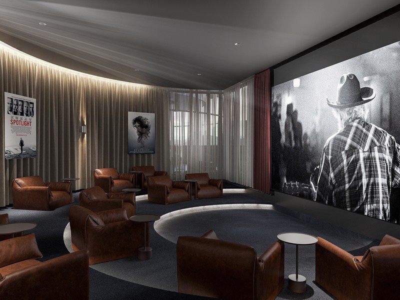 The Standard apartments residents cinema (Image by ARIA Property Group)