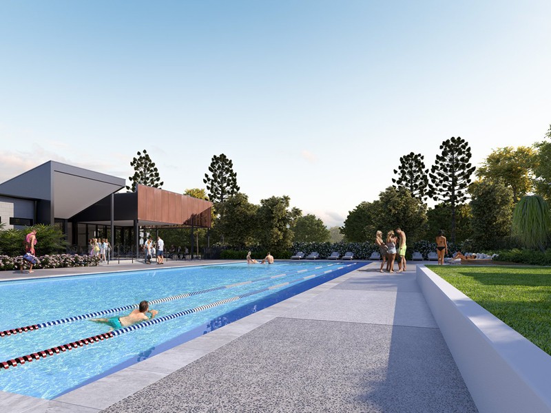 The Surrounds Helensvale Leisure Centre pool. Render by Villawood Property