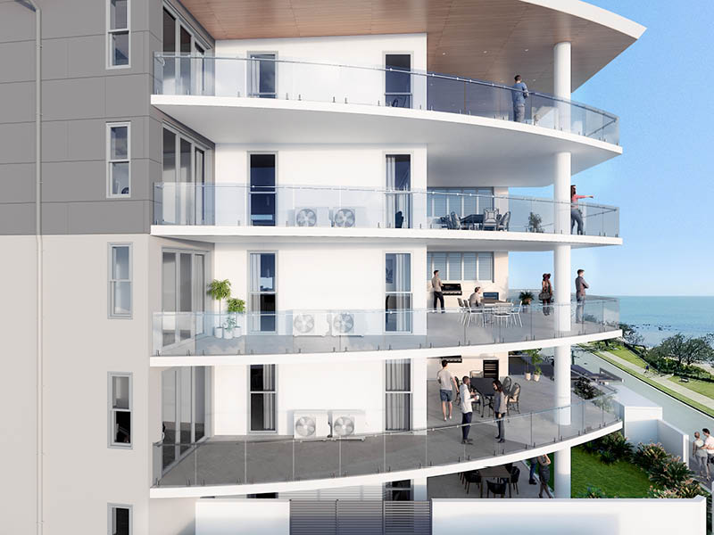 The VUE apartments Scarborough balcony view. Render by Develop2U.