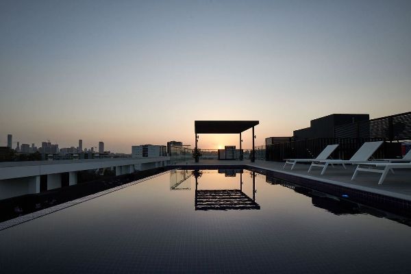 White Dawn Rooftop pool area