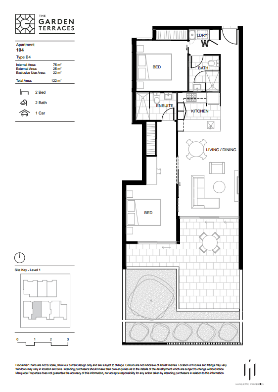 Floorplan of The Garden Terraces Apartments Newmarket