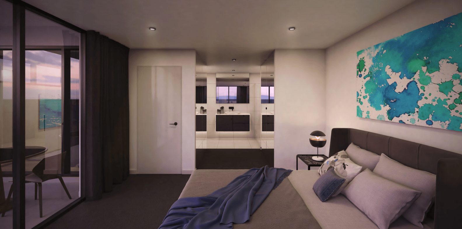Bedroom render at W.88 Apartments West End